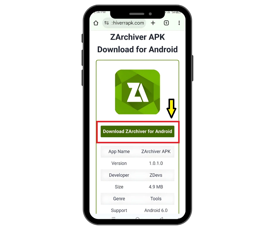 Click Download ZArchiver for Android.