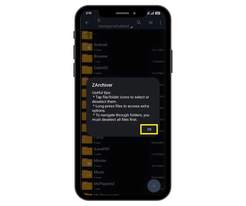 Click "OK"