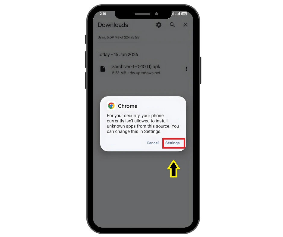 Click on Downloaded File